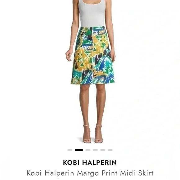 Kobi Halperin Margo Print Midi Skirt NWOT large - Picture 2 of 6